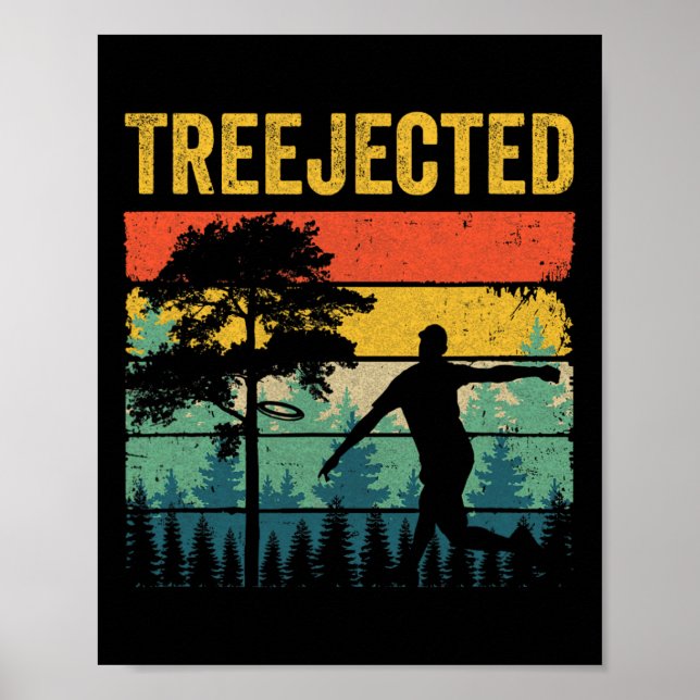 Affiche Disques de golf drôles Treejected frappent des arb (Devant)