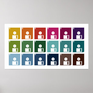 Affiche Disques souples colorés