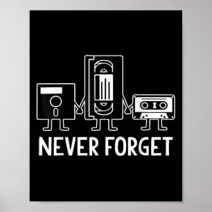 Affiche Disquette Retro vintage, Bande Vhs, Cette - Jamais