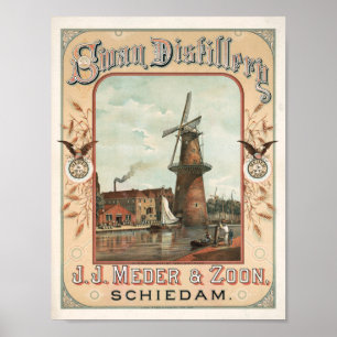 Affiche Distillerie Swan, J.J. Meder & Zoon, Schiedam