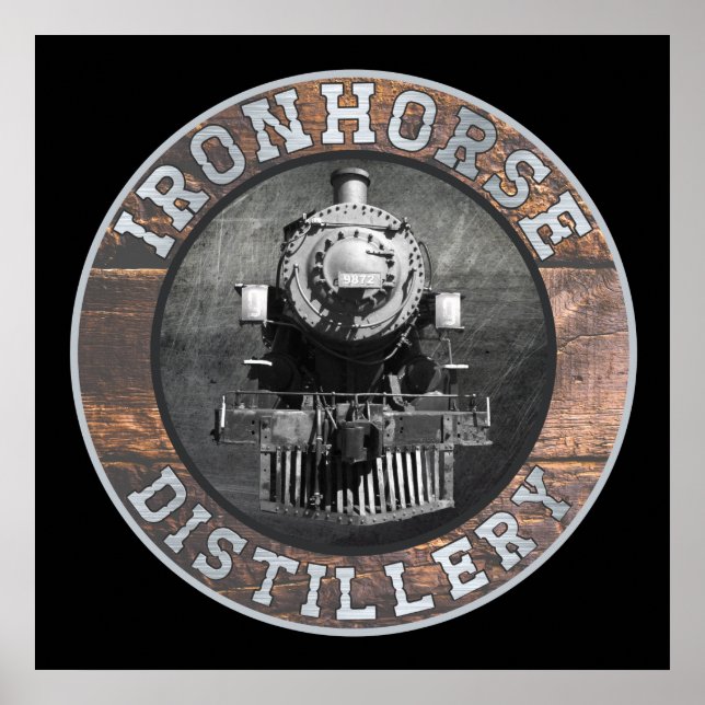 Affiche Distillerie vintage En Bois Et Métal (Devant)