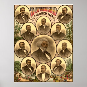 Affiche distinguée de 1883 hommes colorés