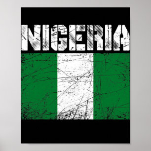 Affiche Distorsion du drapeau patriotique du Nigeria Homme