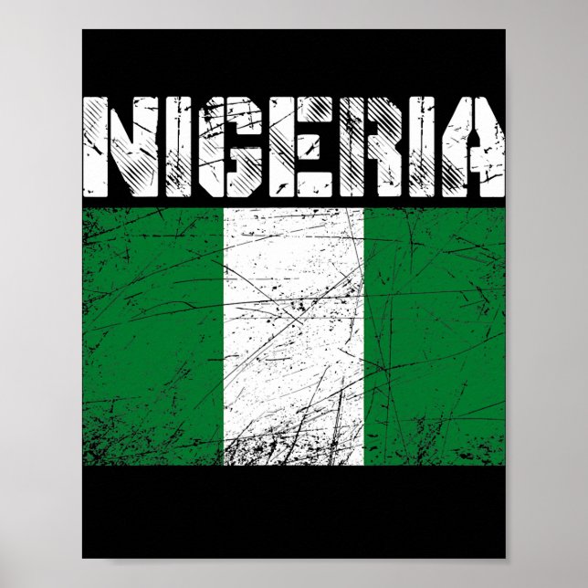 Affiche Distorsion du drapeau patriotique du Nigeria Homme (Devant)