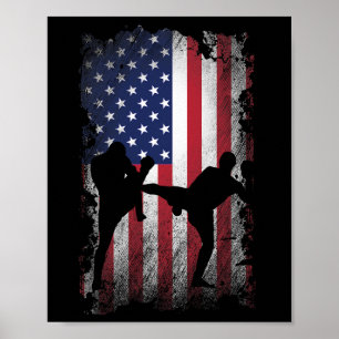 Affiche Distressed américain Drapeau botté en bottes Usa P
