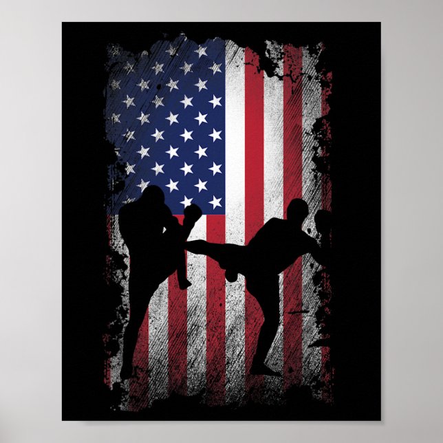 Affiche Distressed américain Drapeau botté en bottes Usa P (Devant)