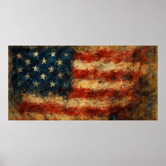 Affiche Distressed American Flag Vintage Patriotic  (Devant)