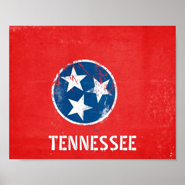 Affiche Distressed Tennessee Flag (Devant)