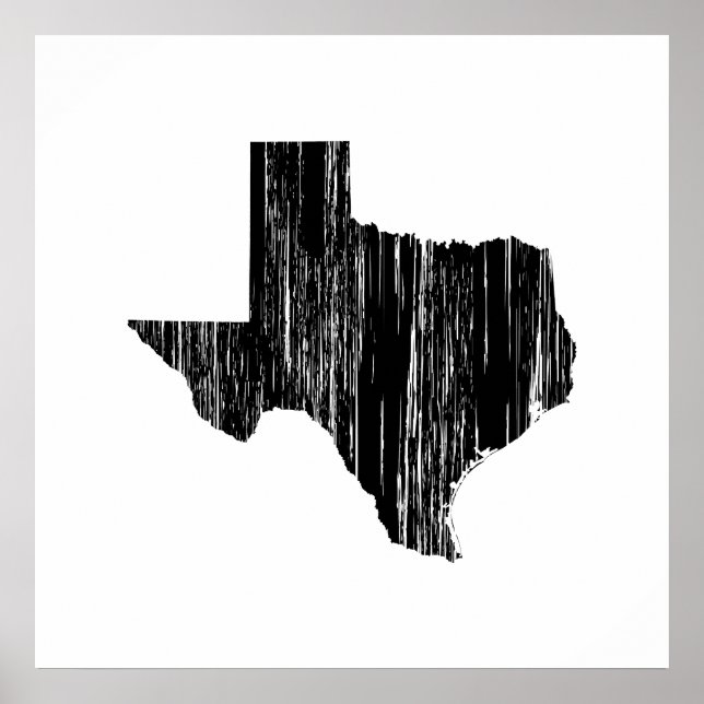Affiche Distressed Texas State Outline (Devant)