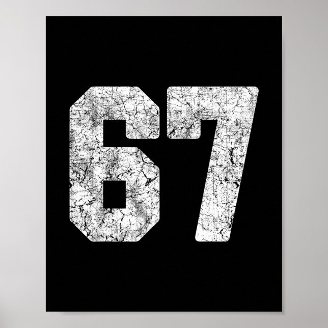 Affiche Distressed White Number 67 Jersey Player Uniform # (Devant)