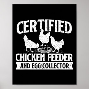 Affiche Distributeur de nourriture pour poulets certifié e