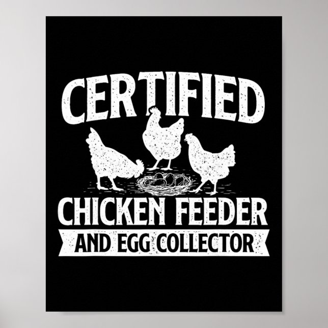 Affiche Distributeur de nourriture pour poulets certifié e (Devant)