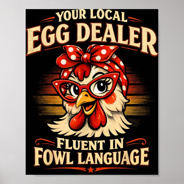 Affiche Distributeur d'oeufs local drôle ferme de poulets  (Devant)