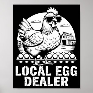 Affiche Distributeur d'oeufs local drôle rétro Pâques ferm