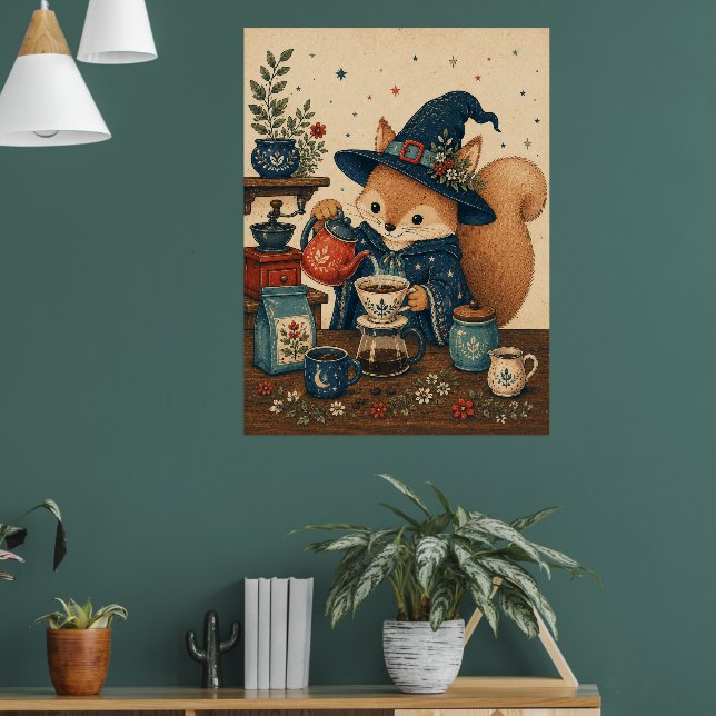 Affiche Distributeuse de café Sorcière Écureuil (Salon 1)