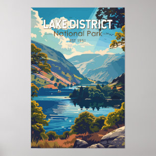 Affiche District des lacs Parc national d'Angleterre Voyag