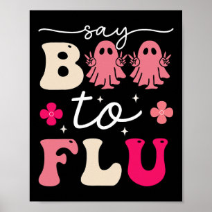 Affiche Dites Boo Au Vaccin Contre La Grippe Drôle Hallowe