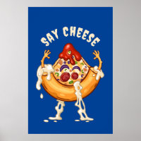 Dites Fromage Pizza Slice Caractère de dessin