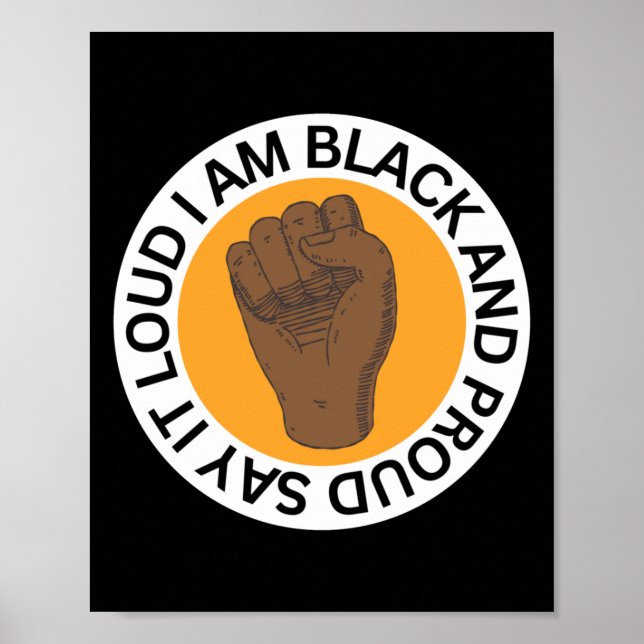 Affiche Dites-Le Fort Je Suis Noir Et Fière Sticker (Devant)
