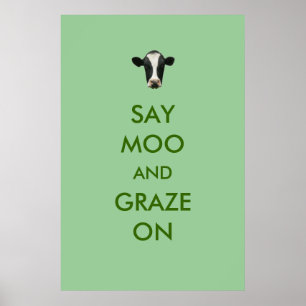 Affiche Dites Moo et Graz sur l'affiche drôle de la vache