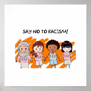 Affiche Dites non à l'affiche de l'école Racisme