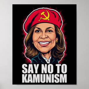 Affiche Dites Non Au Kamunisme Votez Trump Vance 2024 Drôl