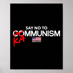 Affiche Dites non aux élections de 2024 au Kammunism Prési