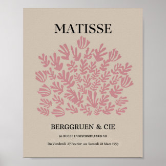 Affiche Dittelle Blush Rose Matisse feuille peinture mural