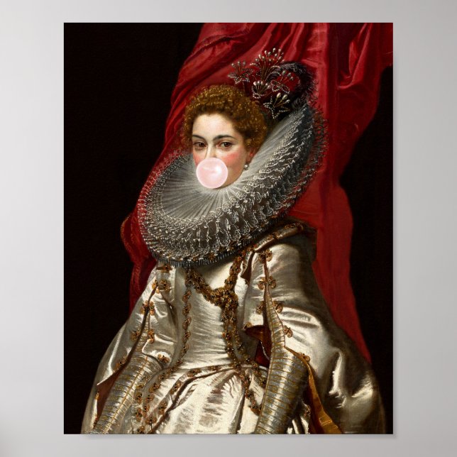 Affiche Diva Bubble Gum avec Ruff de Dentelle (Devant)