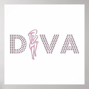 Affiche Diva rose