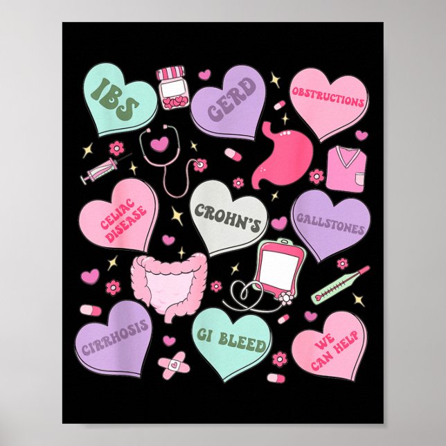 Affiche Divas de la gastroentérologie infirmière Valentine (Devant)