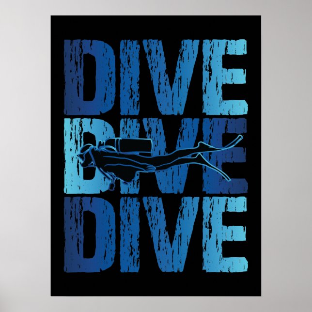 Affiche Dive Dive Dive - Plongée sous-marine plongée (Devant)