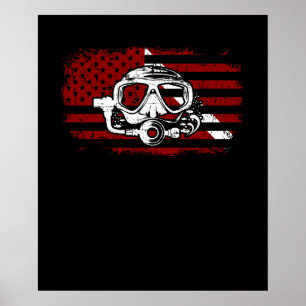 Affiche Diver Down Dive Drapeau Scuba Plongée Drapeau am