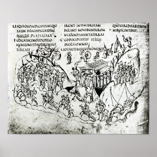 Affiche Diverses scènes illustrant un psaume 2 (Devant)