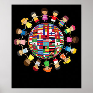 Affiche Diversité culturelle Enfants autour du monde