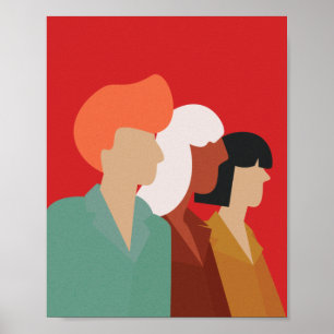 Affiche Diversité des femmes - Moderne du milieu du siècle