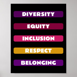 Affiche Diversité Équité Inclusion Respect Appartenance Pa