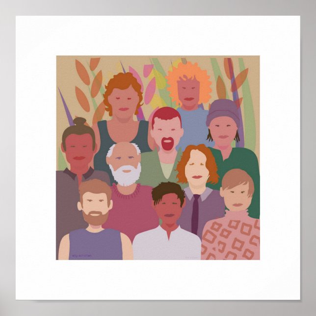 Affiche diversité hommes carré (Devant)