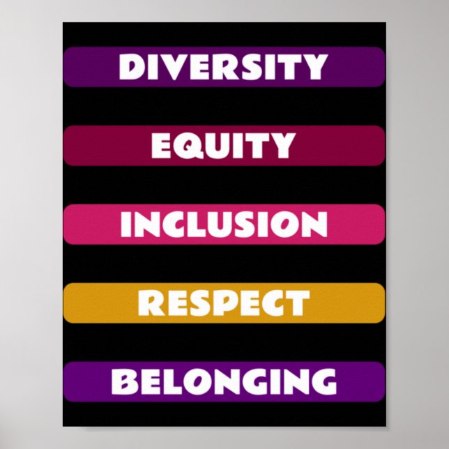 Affiche Diversity Equity Inclusion Respect Belonging Pack  (Devant)