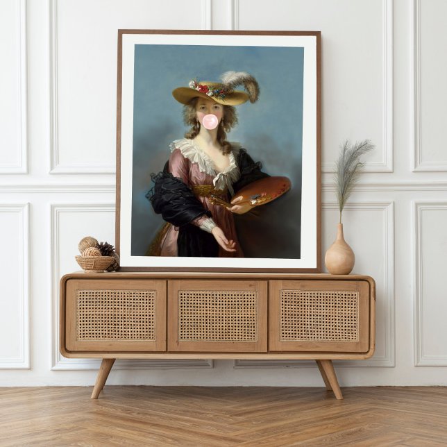 Affiche Divina de Bubble Gum avec un chapeau de paille (Créateur téléchargé)
