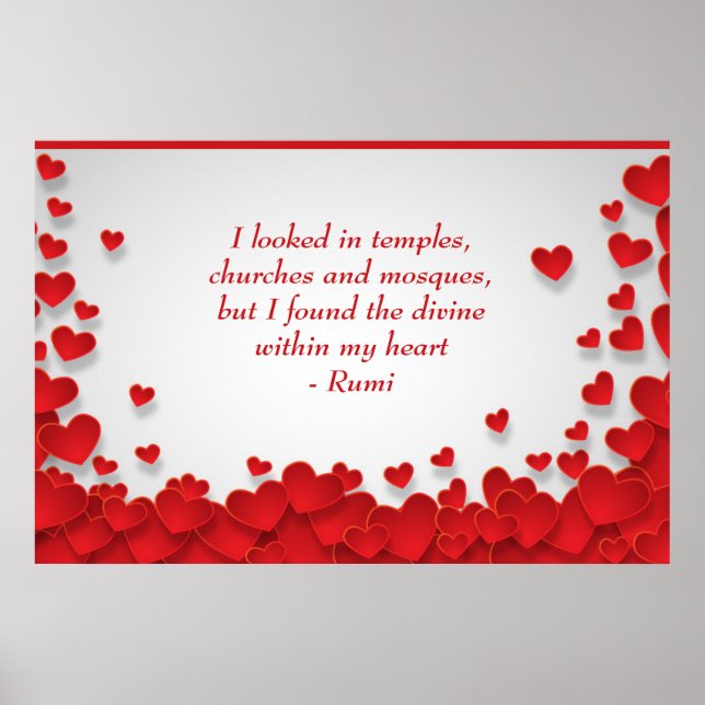 Affiche Divine dans mon coeur Amour & Citation Spirituelle (Devant)