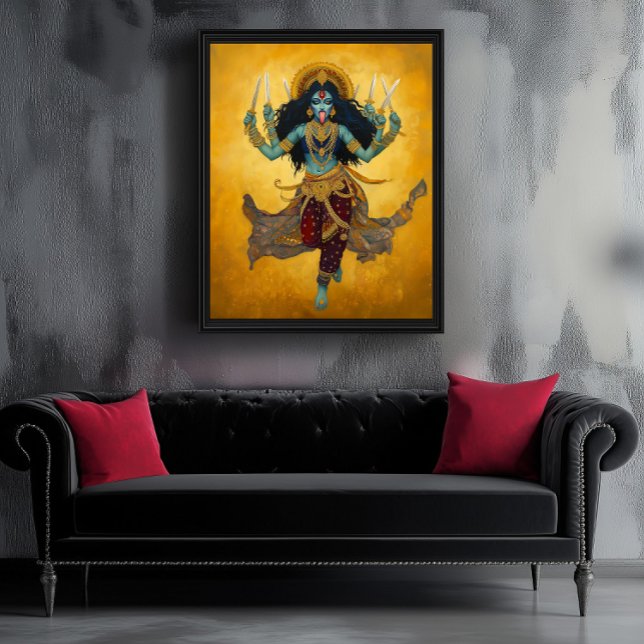 Affiche Divine déesse Kali Surreal Gold Blue Red Art (Créateur téléchargé)