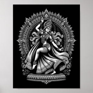 Affiche Divine Kali Goddess Danser Yoga Tee Hin spirituel