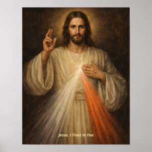 Affiche Divine Miséricorde - Jésus, j'ai confiance en Toi