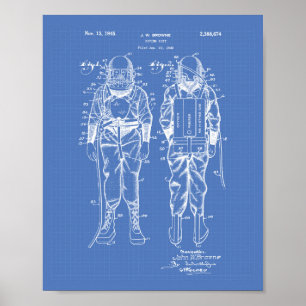 Affiche Diving Suit 1945 Patent Art Blueprint