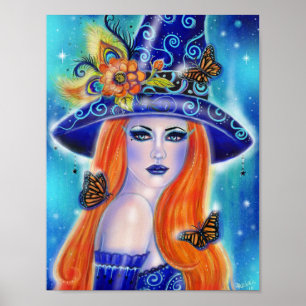 Affiche Divinia Colorful Halloween witch by Renee Lavoie