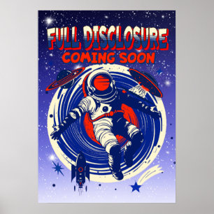 Affiche Divulgation complète à venir   Astronaute Flottant