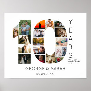 Affiche dix ans ensemble Mariage Anniversaire 18 Photo