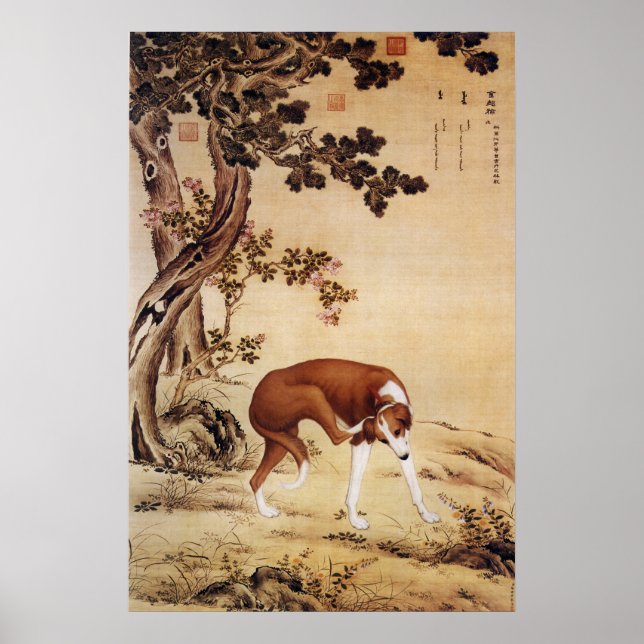 Affiche Dix Chiens Primés - Le Chien À Fond D'Or (Devant)