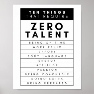 Affiche Dix choses qui nécessitent un talent zéro 